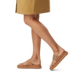 SOREL Roaming Buckle Brown Slides Sandals Size 8